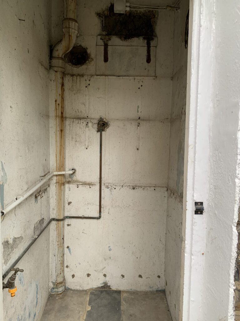 The old outdoor loo, used for garden tools