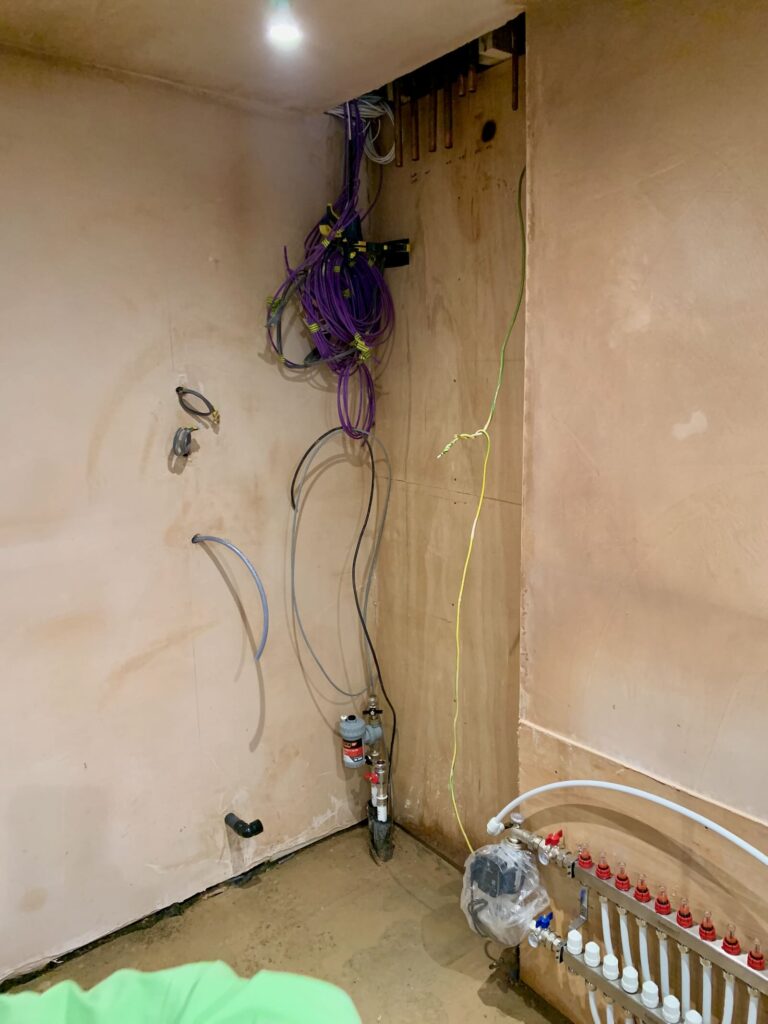 Primary pipework and UFH set underground