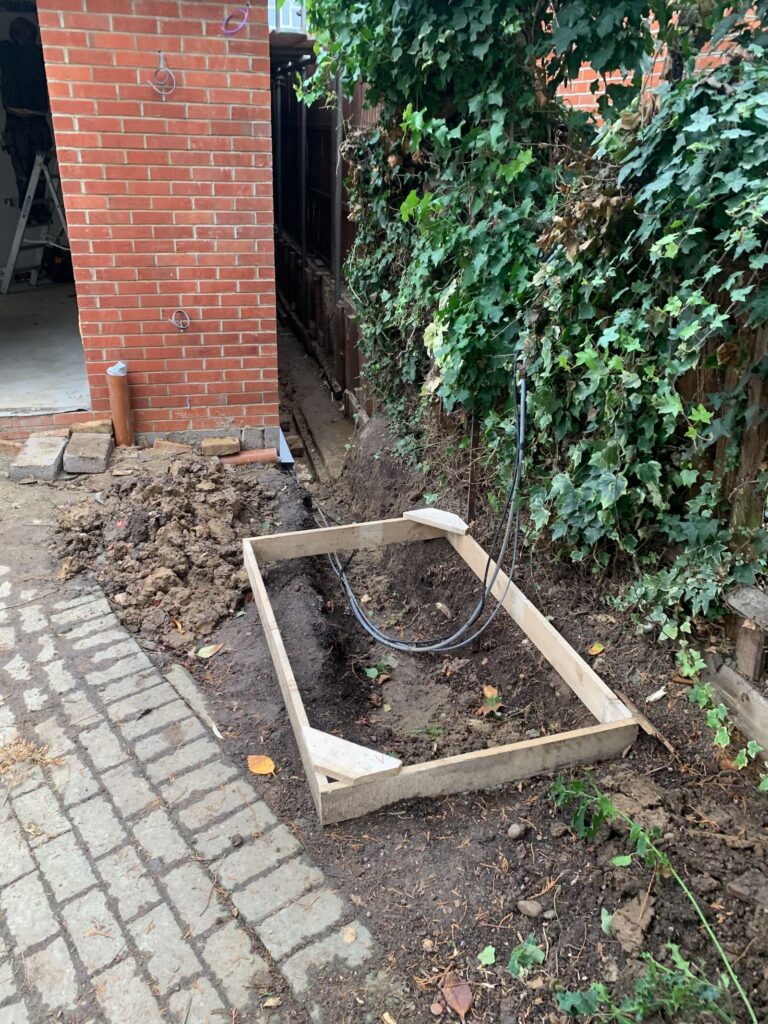 Preparing the location for a concrete base